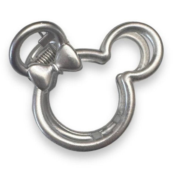 🆕 NWT Disney Minnie Mouse Hair Clip Frosted Silvertone - Picture 1 of 6
